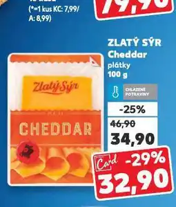 Kaufland Zlatý sýr cheddar nabídka
