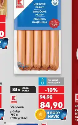 Kaufland Vepřové párky nabídka