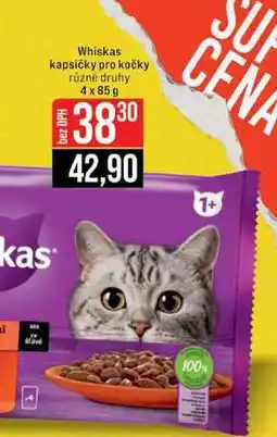 Jip Whiskas kapsičky pro kočky různé druhy 4x85g nabídka