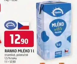 Trefa RANKO MLÉKO 1l trvanlivé, polotučné 1,5% tuku nabídka