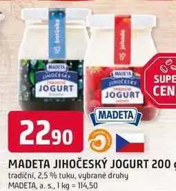 Trefa MADETA JIHOČESKÝ JOGURT 200g tradiční, 2,5% tuku nabídka