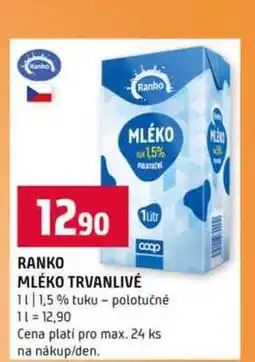 Terno RANKO MLÉKO TRVANLIVÉ 1,5% tuku polotučné 1l nabídka