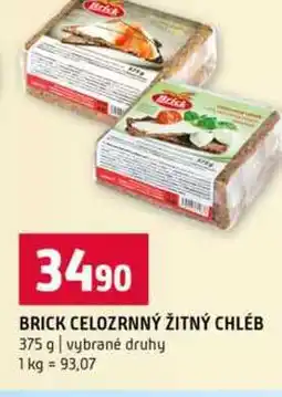 Terno BRICK CELOZRNNÝ ŽITNÝ CHLÉB 375 g vybrané druhy nabídka