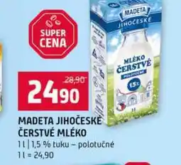 Terno MADETA JIHOČESKÉ ČERSTVÉ MLÉKO 1l 1,5 % tuku polotučné nabídka