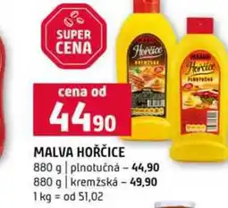 Terno MALVA HOŘČICE 880 g plnotučná 880 g kremžská nabídka