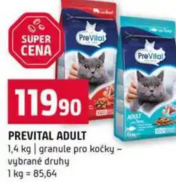 Terno PREVITAL ADULT 1,4 kg granule pro kočky vybrané druhy nabídka
