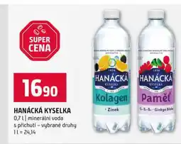 Terno HANÁCKÁ KYSELKA 0,7l minerální voda s příchutí vybrané druhy nabídka