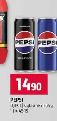 Terno PEPSI 0,33l vybrané druhy nabídka