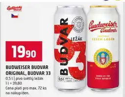 Terno BUDWEISER BUDVAR ORIGINAL, BUDVAR 33 0,5l nabídka
