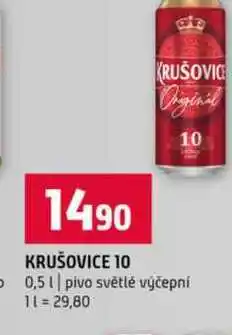 Terno KRUŠOVICE 10 0,5l pivo světlé výčepní nabídka