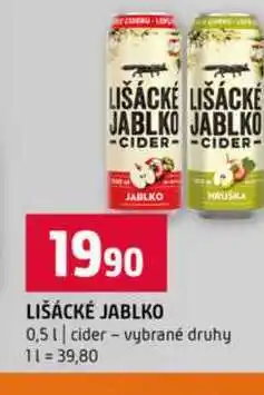 Terno LIŠÁCKÉ JABLKO 0,5l cider vybrané druhy nabídka