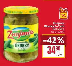 Billa ZNOJMIA Okurky 5-7 cm nabídka