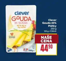 Billa CLEVER Gouda 45% plátky nabídka