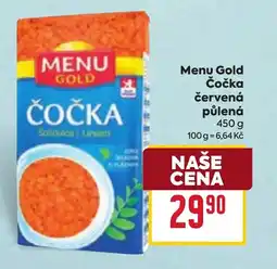 Billa MENU GOLD Čočka červená půlená nabídka