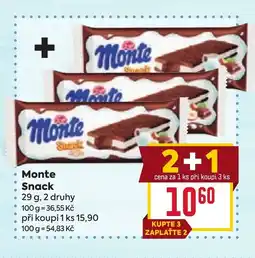 Billa MONTE Snack nabídka