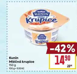 Billa KUNÍN Mléčná krupice nabídka