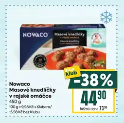 Billa NOWACO Masové knedlíčky v rajské omáčce nabídka