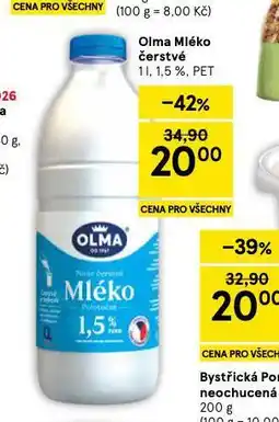 Tesco Olma mléko čerstvé nabídka