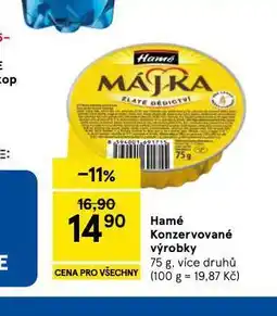 Tesco Hamé konzervované výrobky nabídka