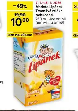 Tesco Madeta lipánek trvanlivé mléko ochucené nabídka