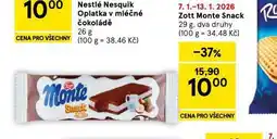 Tesco Zott monte snack nabídka