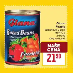 Billa GIANA Fazole nabídka