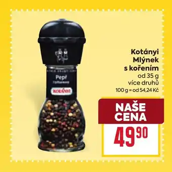 Billa Kotányi mlýnek s kořením nabídka