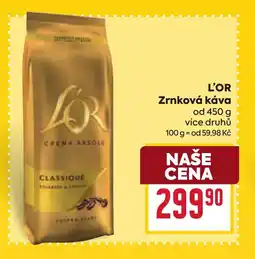 Billa L'OR Zrnková káva nabídka