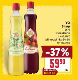 Billa Yo Sirup nabídka
