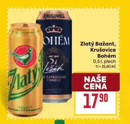 Billa Zlatý bažant, krušovice bohém nabídka