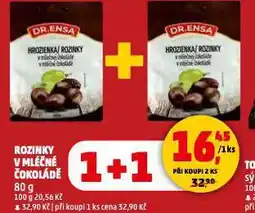 Penny Market Rozinky v mléčné čokoládě nabídka