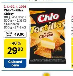Tesco Chio tortillas chipsy nabídka