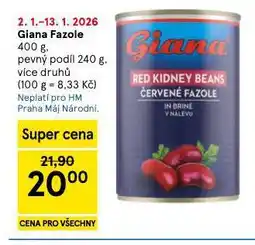 Tesco Giana fazole nabídka