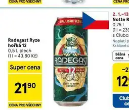 Tesco Pivo radegast ryze hořká 12 nabídka