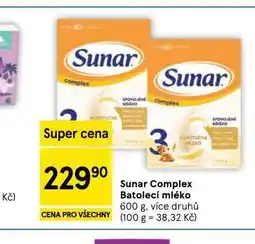 Tesco Sunar complex batolecí mléko nabídka