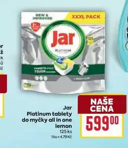 Billa Jar Platinum tablety do myčky all in one lemon 125ks nabídka