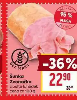 Billa Šunka Zvonařka z pultu lahůdek cena za 100 g nabídka