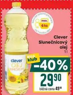 Billa Clever Slunečnicový olej 1l nabídka