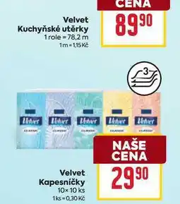 Billa Velvet Kapesníčky 10x10 ks nabídka