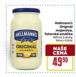 Billa Hellmann's Originál majonéza, Tatarská omáčka 405 ml nabídka