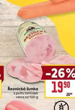 Billa Řeznická šunka z pultu lahůdek cena za 100 g nabídka