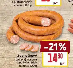 Billa Zabijačkový točený salám z pultu lahůdek cena za 100 g nabídka