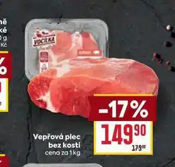 Billa Vepřová plec bez kosti cena za 1kg nabídka