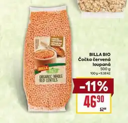 Billa BILLA BIO Čočka červená loupaná 500 g nabídka