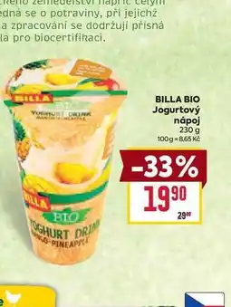 Billa BILLA BIO Jogurtový nápoj 230 g nabídka