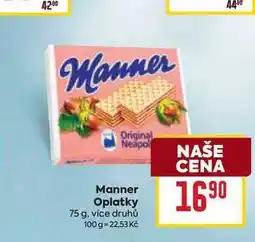 Billa Manner Oplatky 75 g nabídka