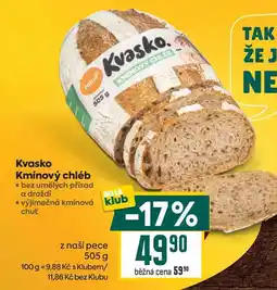 Billa Kvasko Kmínový chléb 505g nabídka