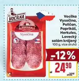 Billa Vocilka Vysočina, Poličan, Paprikáš, Herkules, Lovecký salám krájený 100 g nabídka