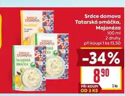 Billa Srdce domova Tatarská omáčka, Majonéza 100 ml nabídka