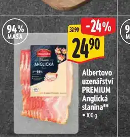 Albert Albertovo uzenářství PREMIUM Anglická slanina 100 g nabídka